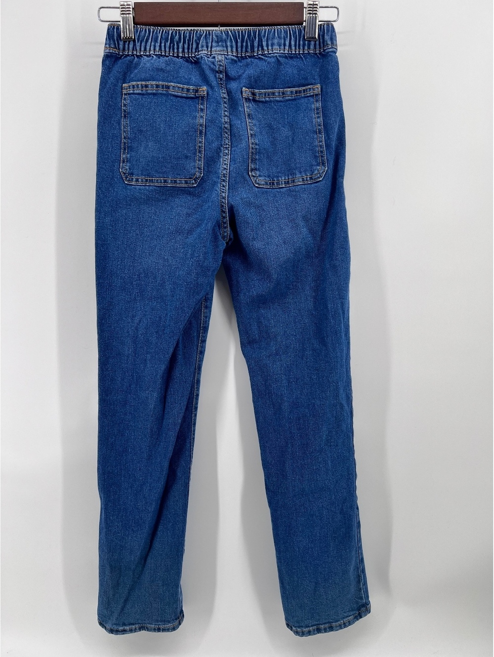 Old Navy Boys Kids L (10-12) Straight Leg Drawstring Elastic Waist Denim Jeans - Picture 2 of 4